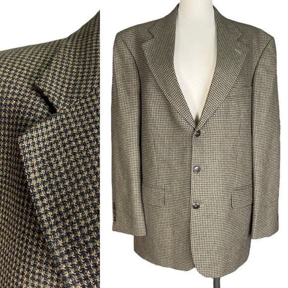 Lana Moda Fine Italian Fabric 3-Button Tweed Blazer Jacket Silk Wool Size 41 R - Picture 1 of 11
